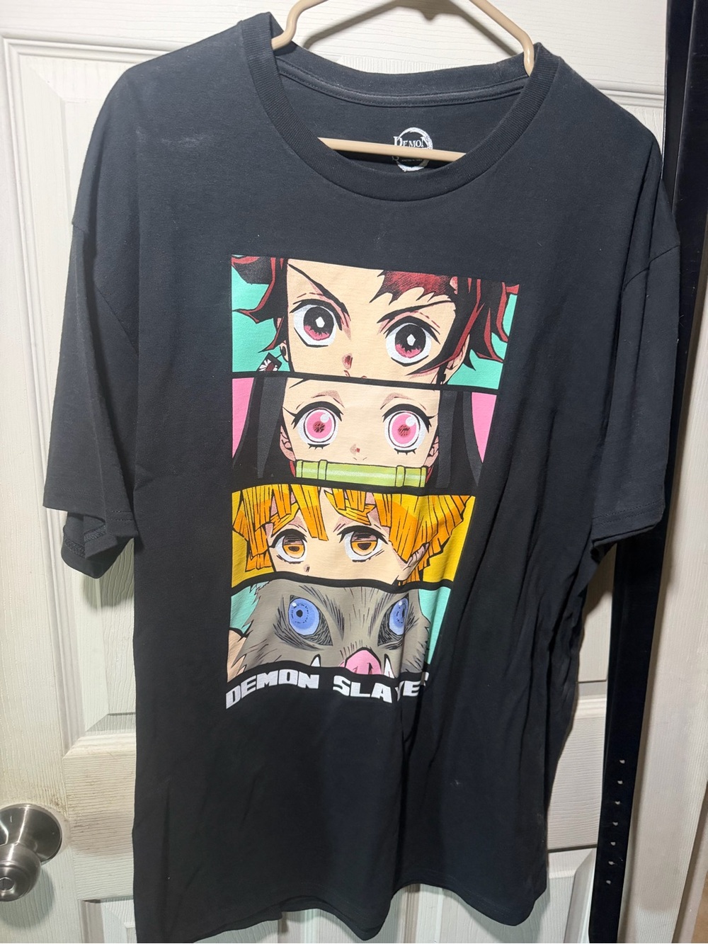Hot Topic Black Demon Slayer Character Panel Tee